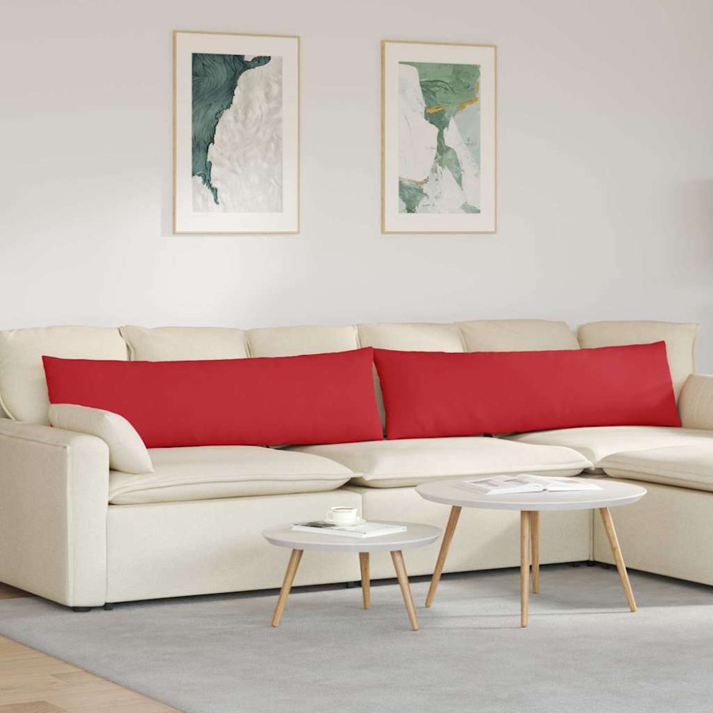 vidaXL Μαξιλάρι Καναπέ 2 τμχ. ύφασμα Κόκκινο 145 x 40 εκ.