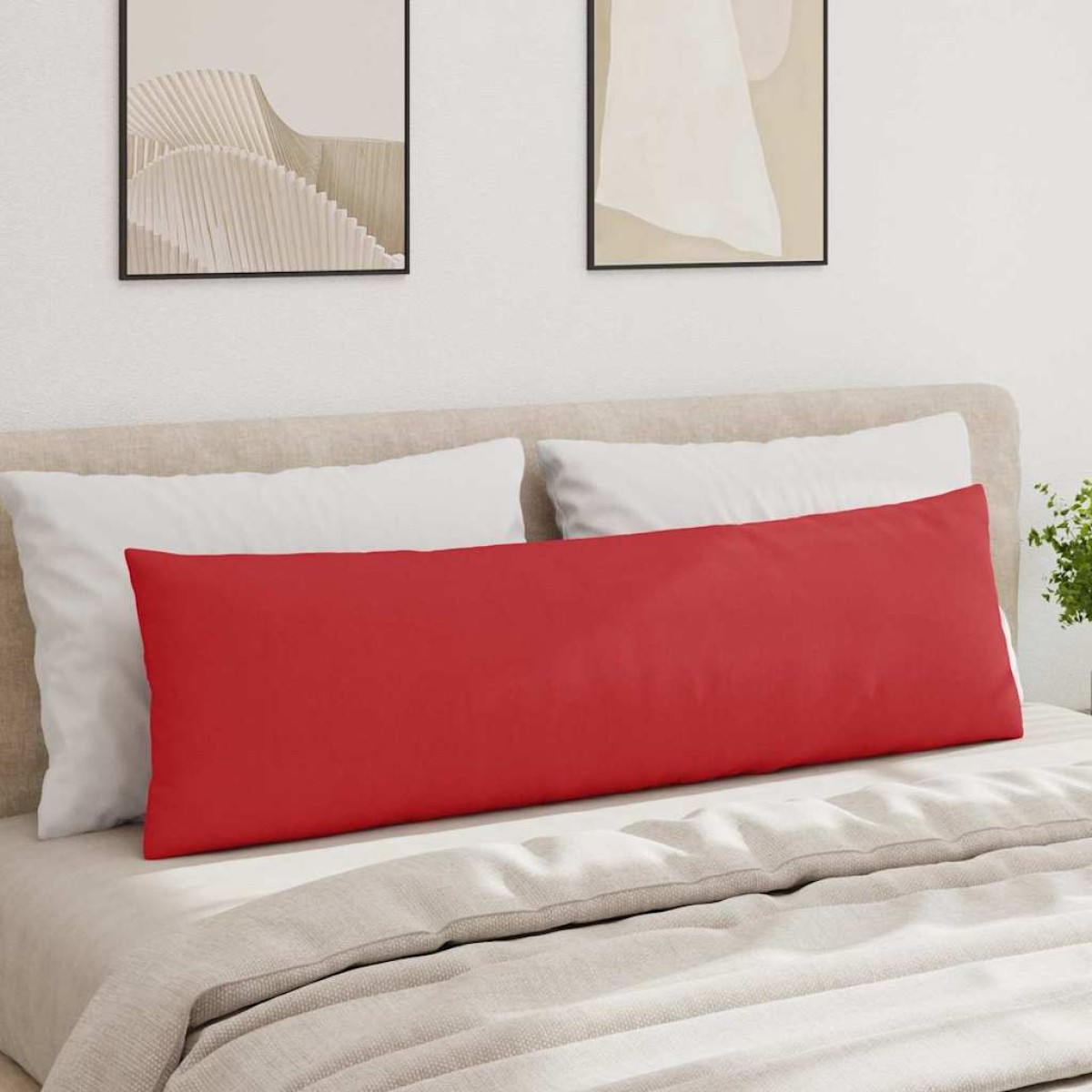 vidaXL Μαξιλάρι Καναπέ 2 τμχ. ύφασμα Κόκκινο 145 x 40 εκ.