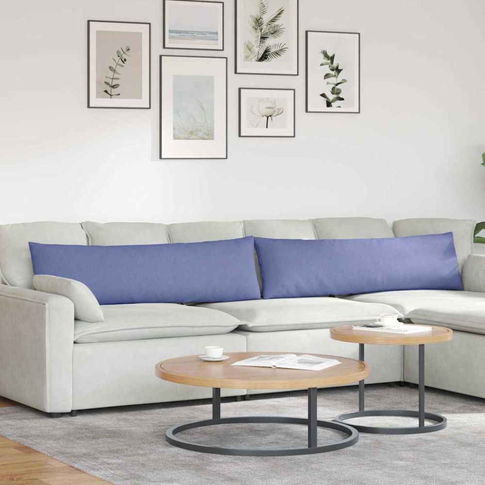 vidaXL Μαξιλάρι Καναπέ 2 τμχ. ύφασμα Μπλε τζην 145 x 40 εκ.