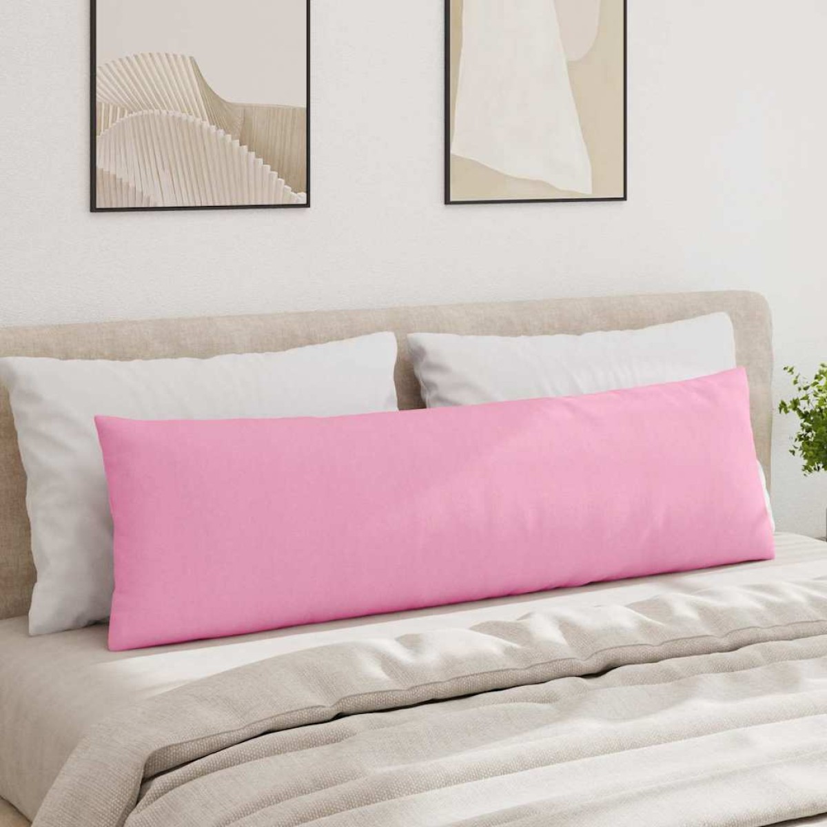 vidaXL Μαξιλάρι Καναπέ 2 τμχ. ύφασμα Ροζ 145 x 40 εκ.