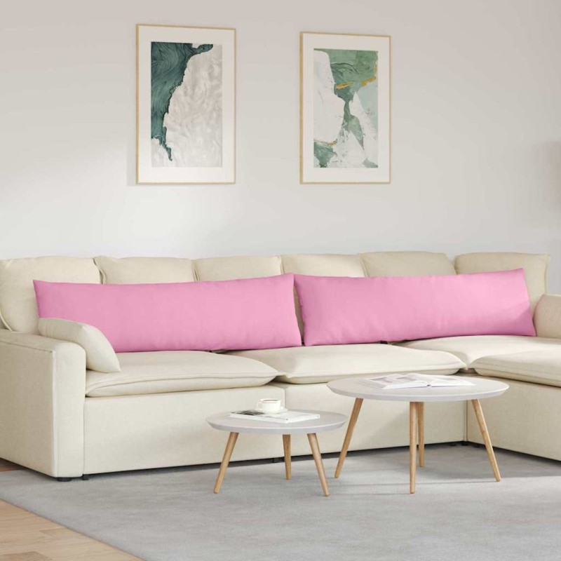 vidaXL Μαξιλάρι Καναπέ 2 τμχ. ύφασμα Ροζ 145 x 40 εκ.