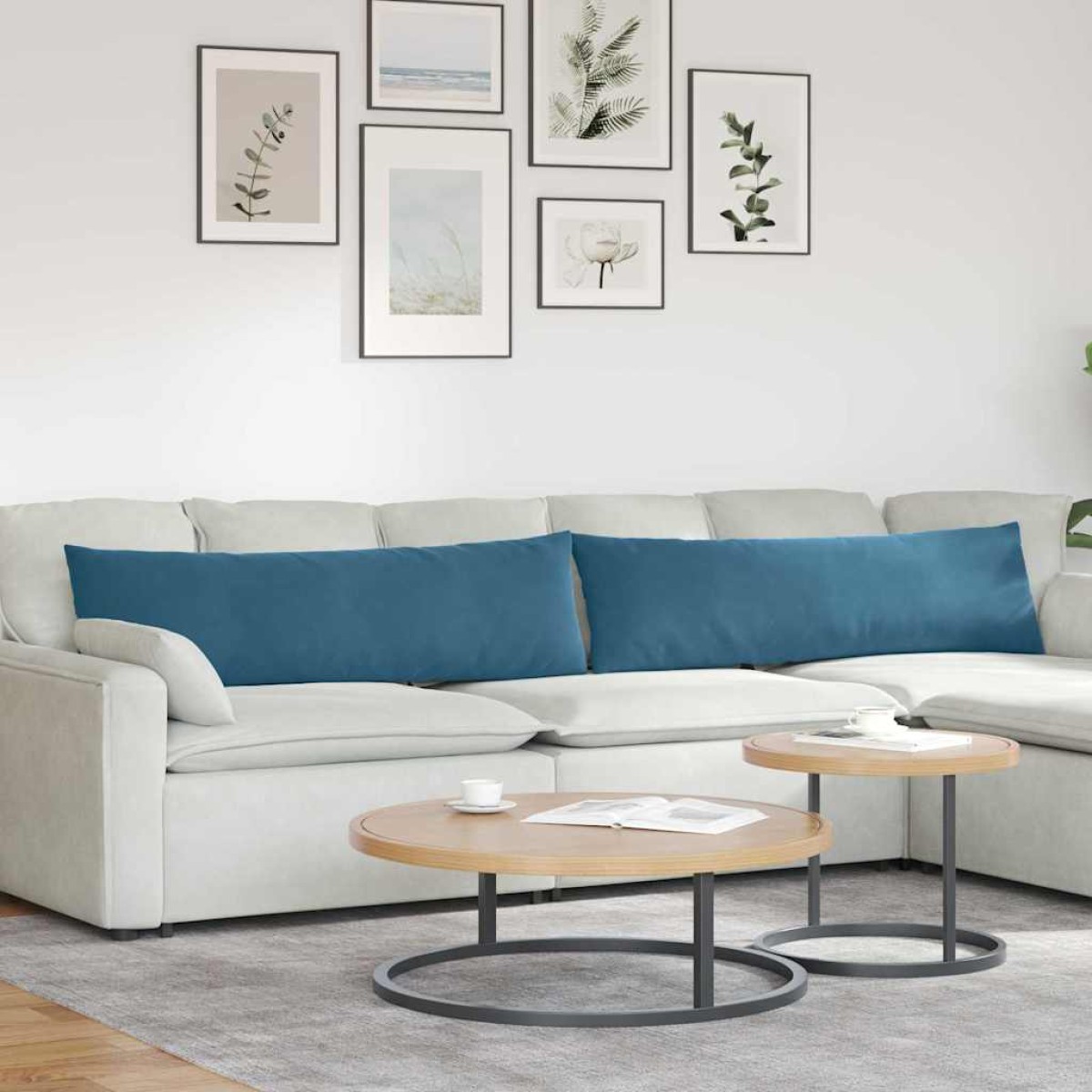 vidaXL Μαξιλάρι Καναπέ 2 pcs Μπλε 145 x 40 εκ. Υφασμάτινο Κορντουρά