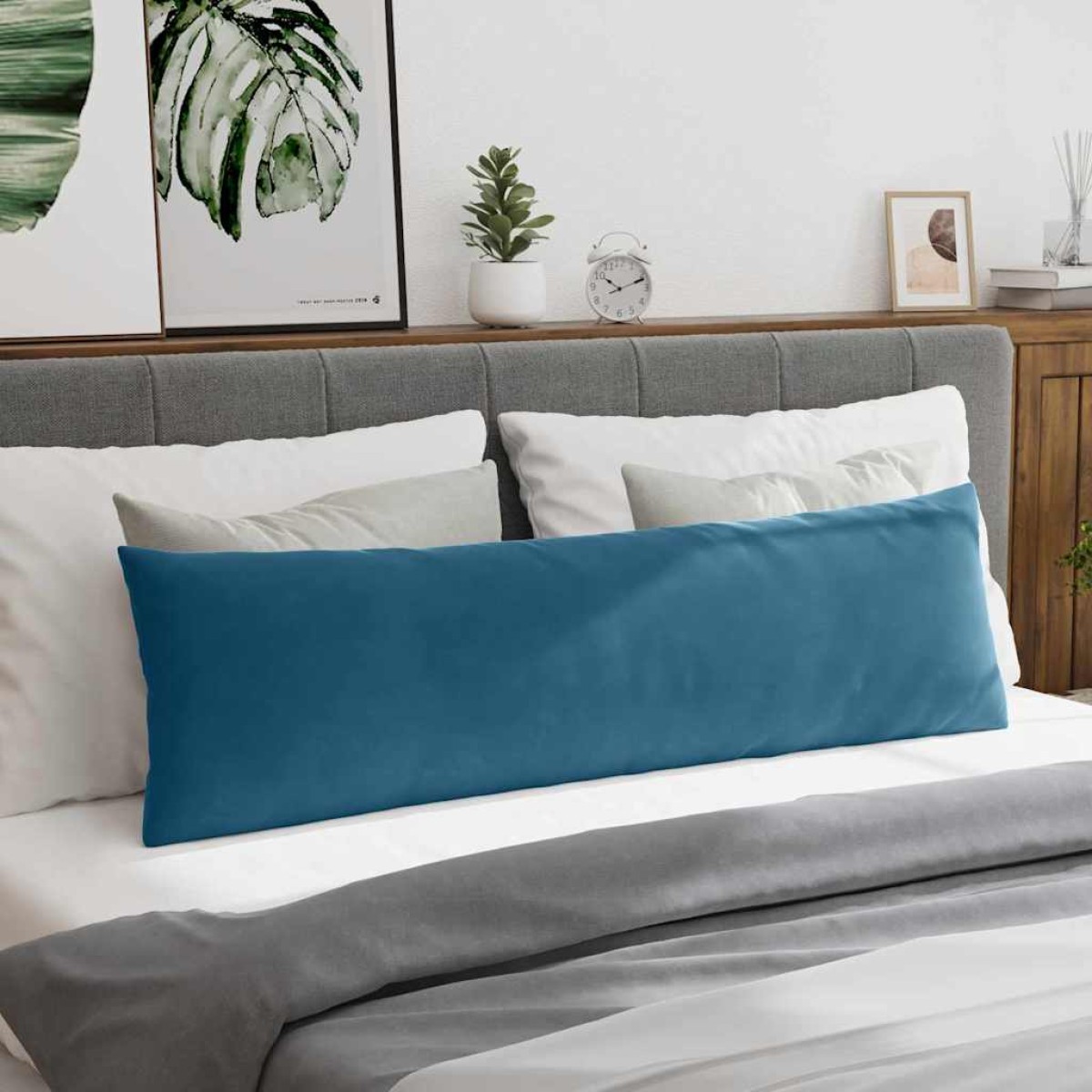 vidaXL Μαξιλάρι Καναπέ 2 pcs Μπλε 145 x 40 εκ. Υφασμάτινο Κορντουρά