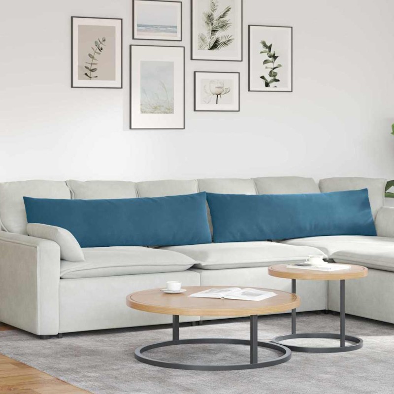 vidaXL Μαξιλάρι Καναπέ 2 pcs Μπλε 145 x 40 εκ. Υφασμάτινο Κορντουρά