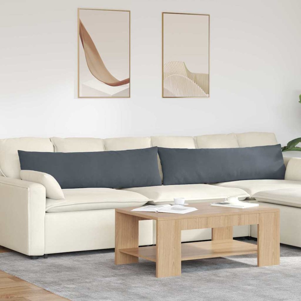 vidaXL Μαξιλάρι Καναπέ 2 pcs Σκούρο Γκρι 145 x 40 εκ.