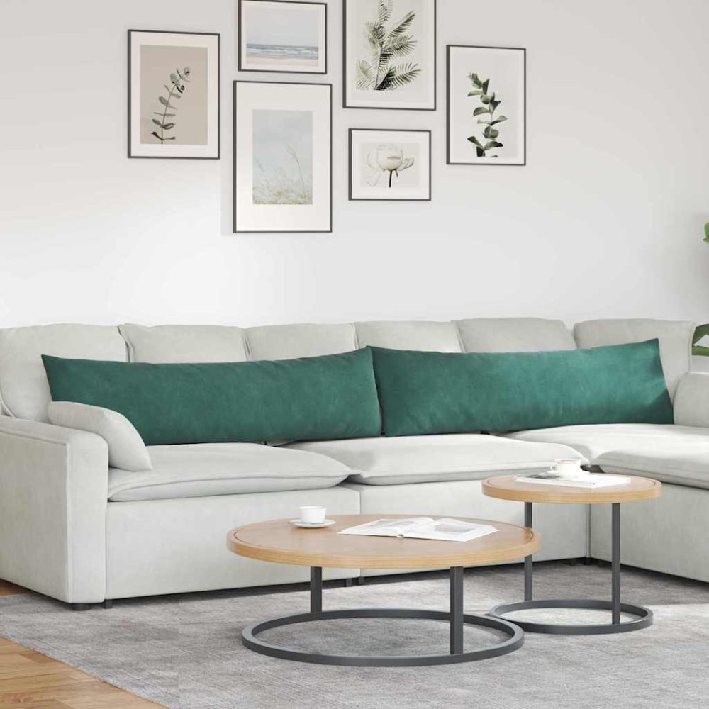 vidaXL Μαξιλάρι Καναπέ 2 pcs Σκούρο Πράσινο 145 x 40 εκ.