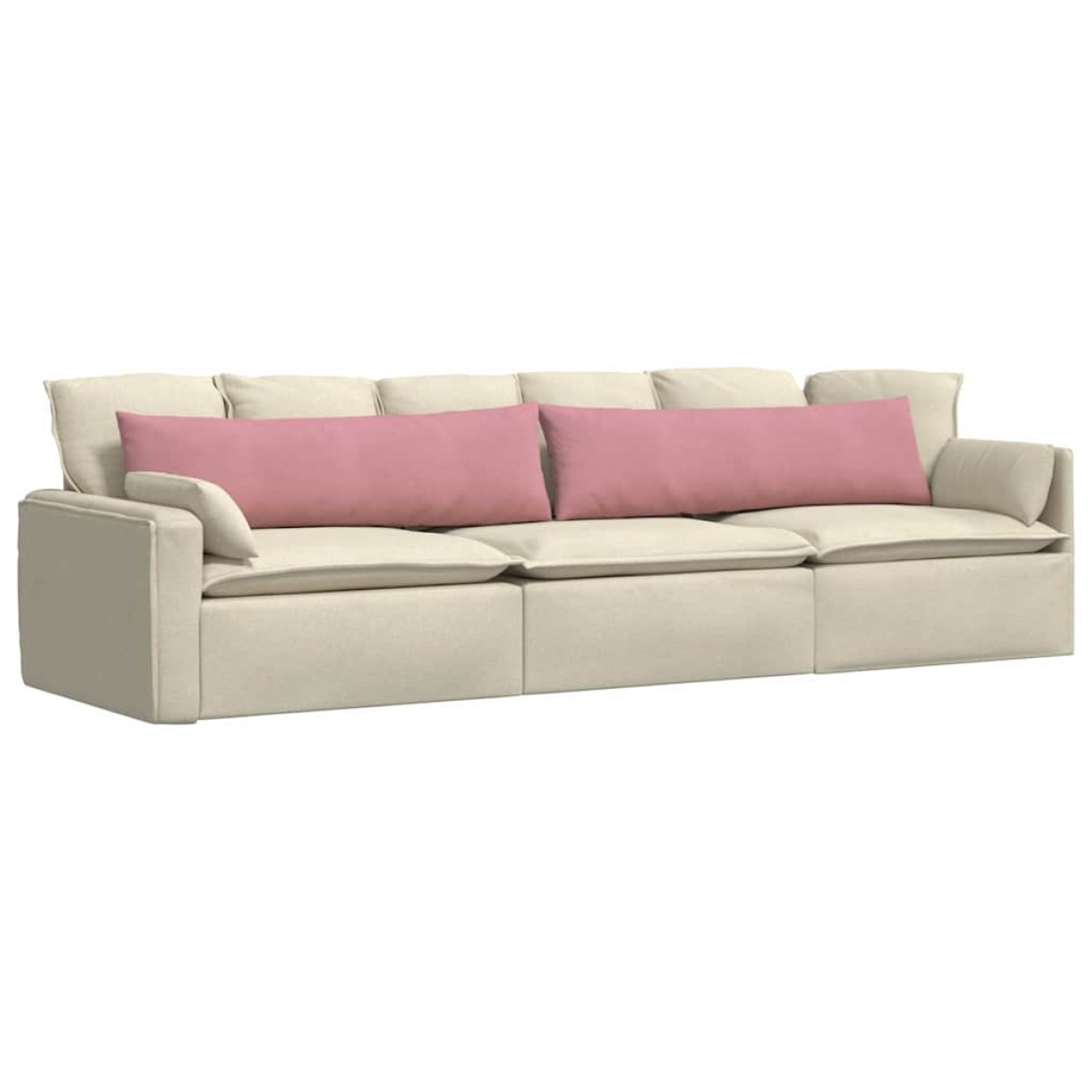 vidaXL Μαξιλάρι Καναπέ 2 pcs Ροζ 145 x 40 εκ. Υφασμάτινο Κορντουρά