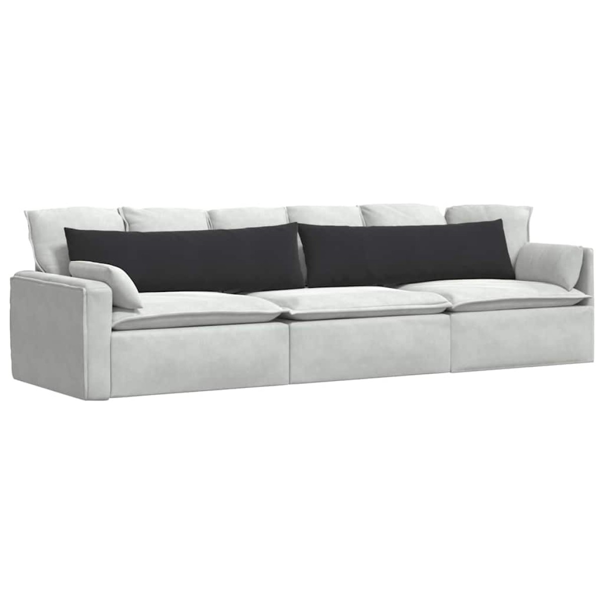 vidaXL Μαξιλάρι Καναπέ 2 pcs Μαύρο 145 x 40 εκ. Υφασμάτινο Κορντουρά