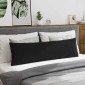 vidaXL Μαξιλάρι Καναπέ 2 pcs Μαύρο 145 x 40 εκ. Υφασμάτινο Κορντουρά