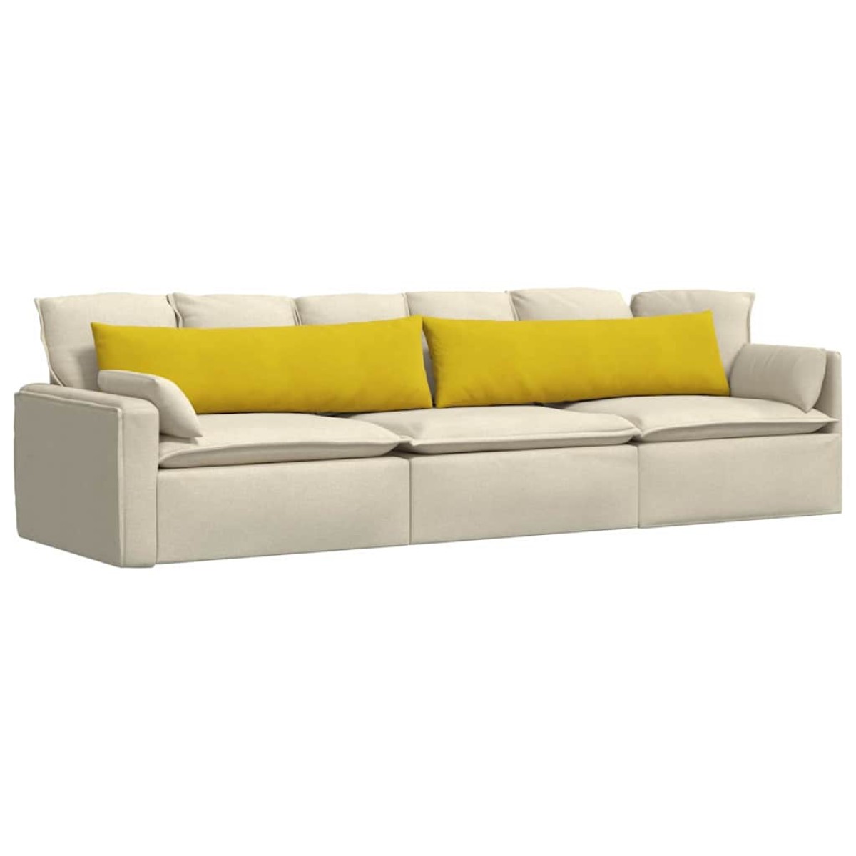 vidaXL Μαξιλάρι Καναπέ 2 pcs Κίτρινο 145 x 40 εκ. Υφασμάτινο Κορντουρά