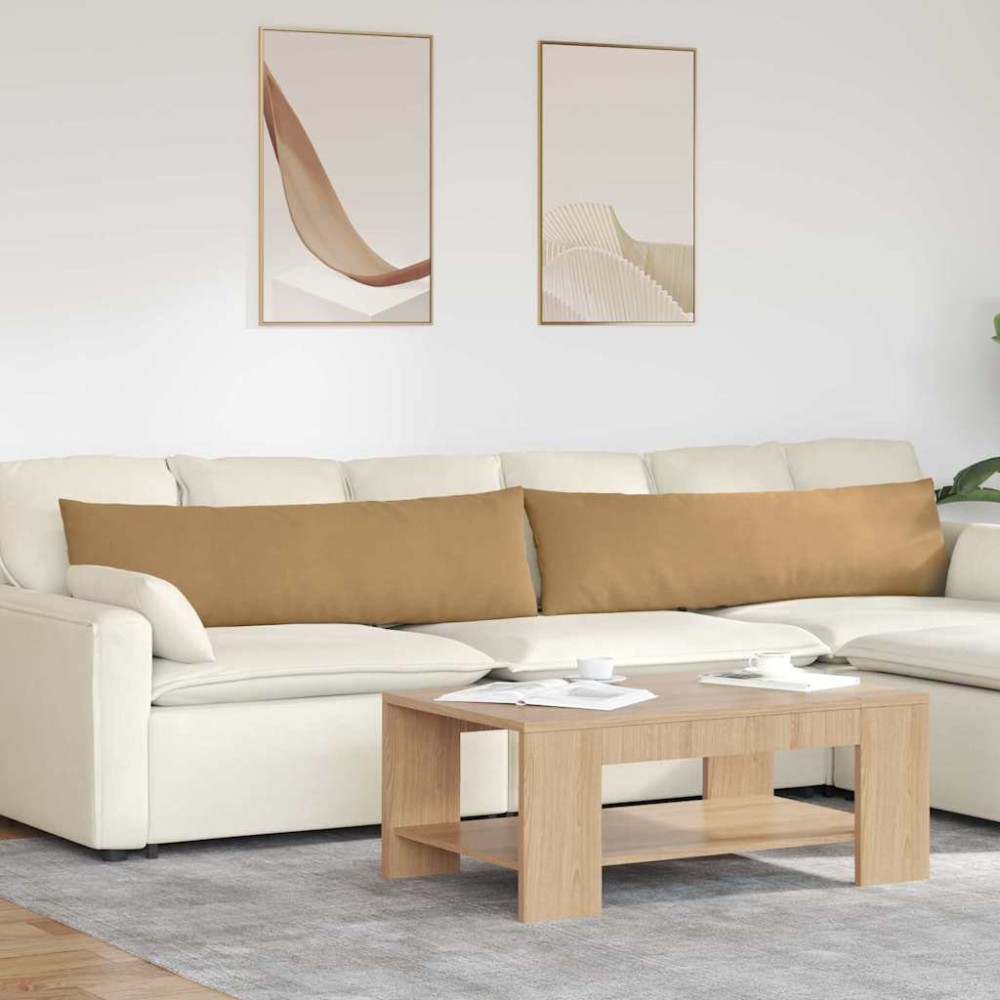 vidaXL Μαξιλάρι Καναπέ 2 pcs Καφέ 145 x 40 εκ. Υφασμάτινο Κορντουρά