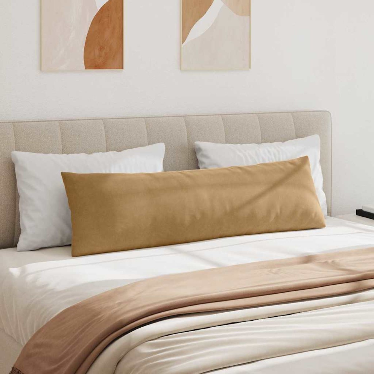 vidaXL Μαξιλάρι Καναπέ 2 pcs Καφέ 145 x 40 εκ. Υφασμάτινο Κορντουρά