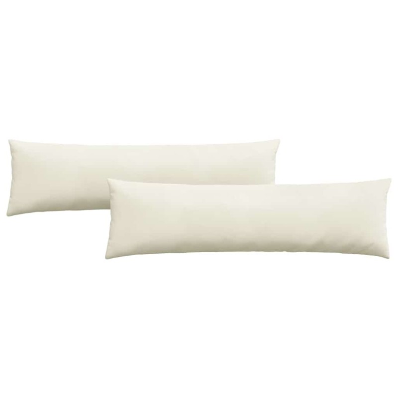 vidaXL Μαξιλάρι Καναπέ 2 pcs Κρεμ 145 x 40 εκ. Υφασμάτινο Κορντουρά