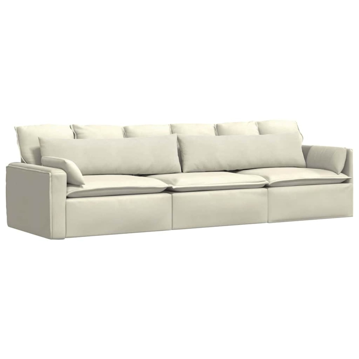 vidaXL Μαξιλάρι Καναπέ 2 pcs Κρεμ 145 x 40 εκ. Υφασμάτινο Κορντουρά