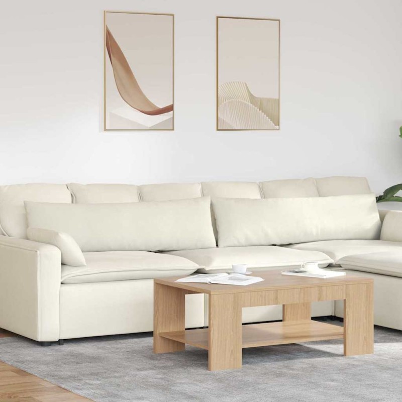 vidaXL Μαξιλάρι Καναπέ 2 pcs Κρεμ 145 x 40 εκ. Υφασμάτινο Κορντουρά