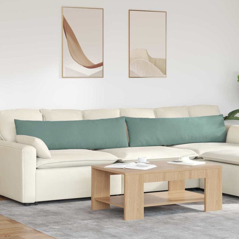 vidaXL Μαξιλάρι Καναπέ 2 pcs Θαλασσί 145 x 40 εκ. Υφασμάτινο Κορντουρά