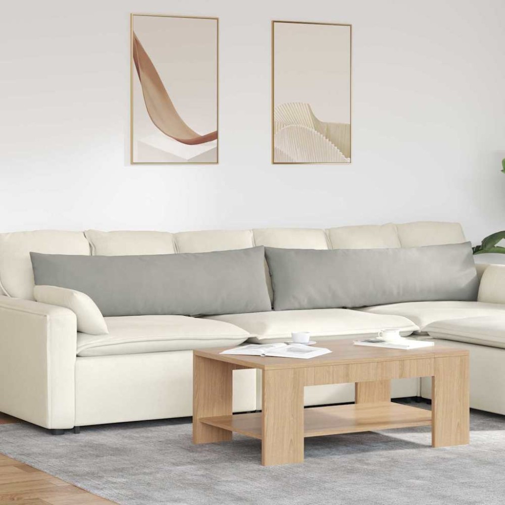 vidaXL Μαξιλάρι Καναπέ 2 pcs Ανοιχτό γκρι 145 x 40 εκ. ύφασμα