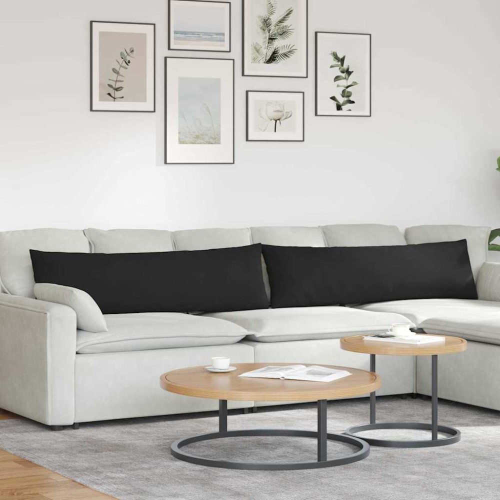 vidaXL Μαξιλάρι Καναπέ 2 pcs Μαύρο 145 x 40 εκ. ύφασμα