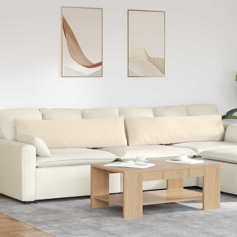 vidaXL Μαξιλάρι Καναπέ 2 pcs Μπεζ 145 x 40 εκ. ύφασμα