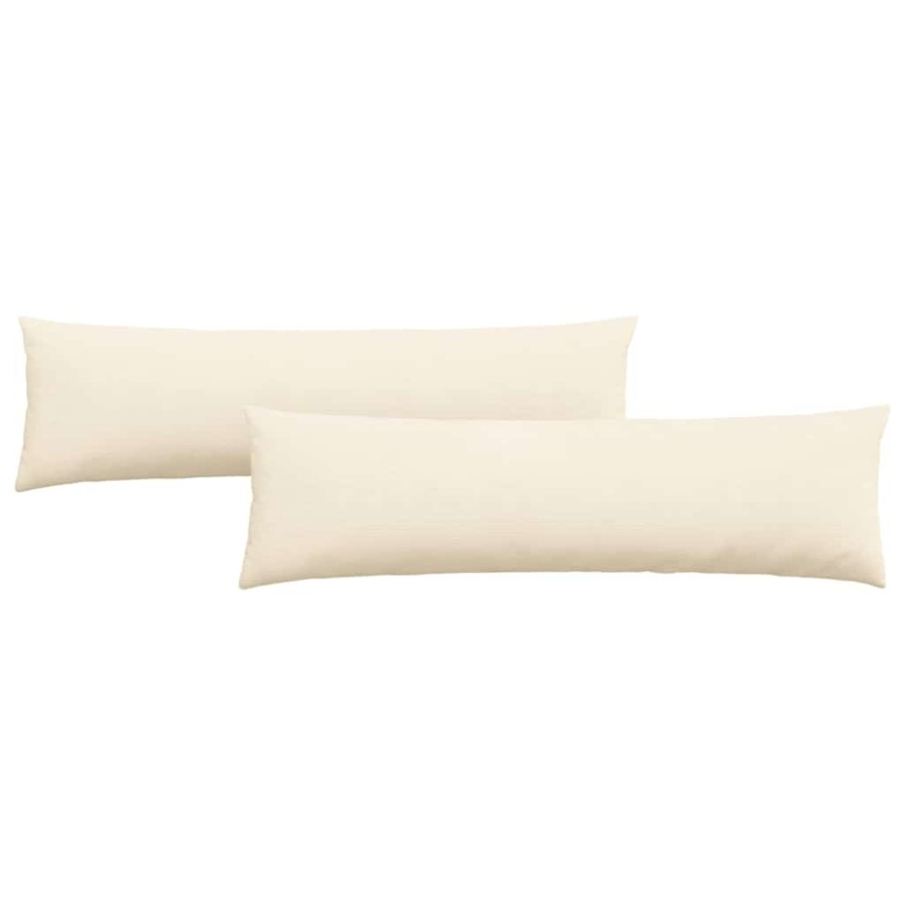 vidaXL Μαξιλάρι Καναπέ 2 pcs Κρεμ 145 x 40 εκ. Υφασμάτινο Κορντουρά
