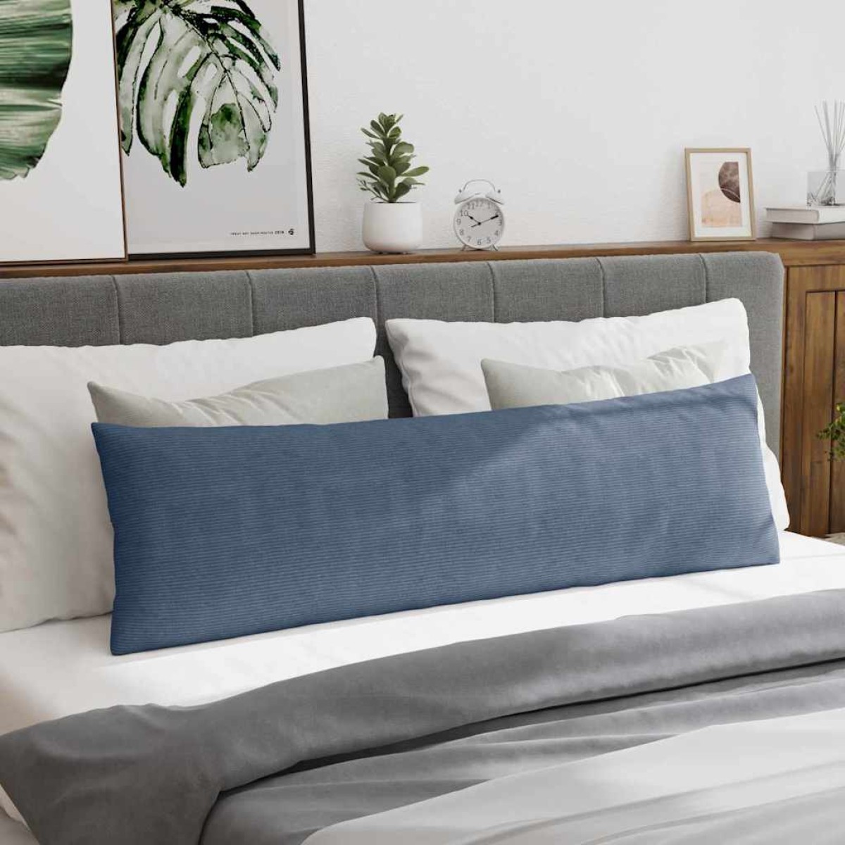 vidaXL Μαξιλάρι Καναπέ 2 pcs Μπλε 145 x 40 εκ. Υφασμάτινο Κορντουρά