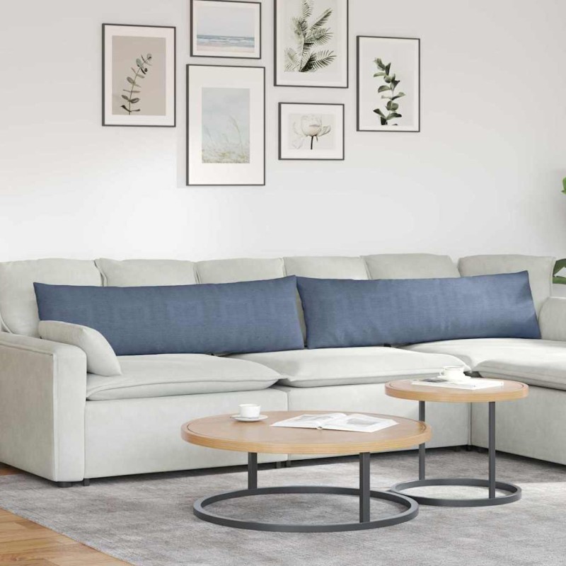 vidaXL Μαξιλάρι Καναπέ 2 pcs Μπλε 145 x 40 εκ. Υφασμάτινο Κορντουρά