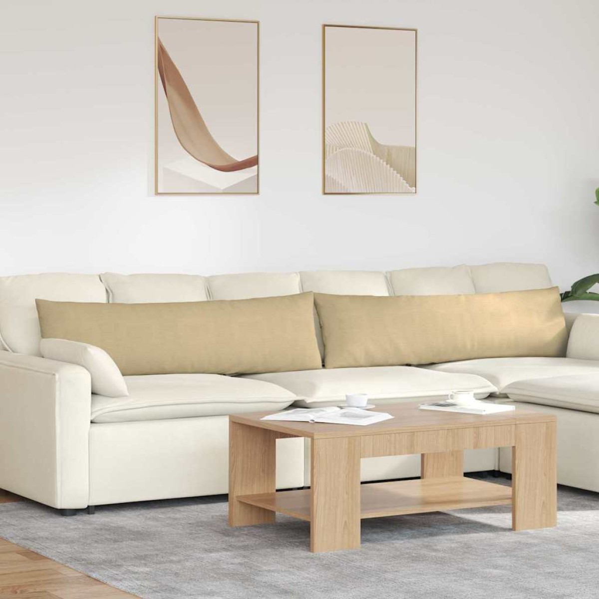 vidaXL Μαξιλάρι Καναπέ 2 pcs Γκρι Πράσινο 145 x 40 εκ.