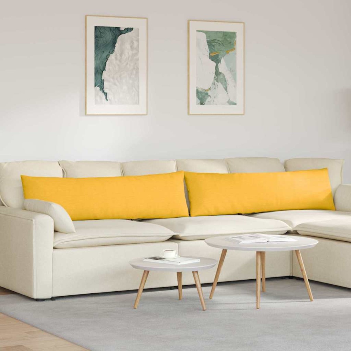vidaXL Μαξιλάρι Καναπέ 2 pcs Απαλό Κίτρινο 145 x 40 εκ.