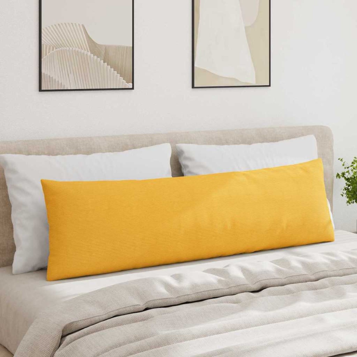 vidaXL Μαξιλάρι Καναπέ 2 pcs Απαλό Κίτρινο 145 x 40 εκ.