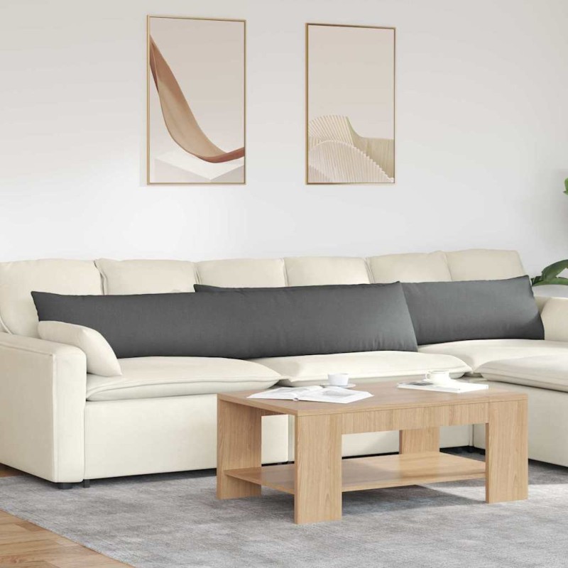 vidaXL Μαξιλάρι Καναπέ 2 τμχ. ύφασμα Σκούρο Γκρι 200 x 40 εκ.