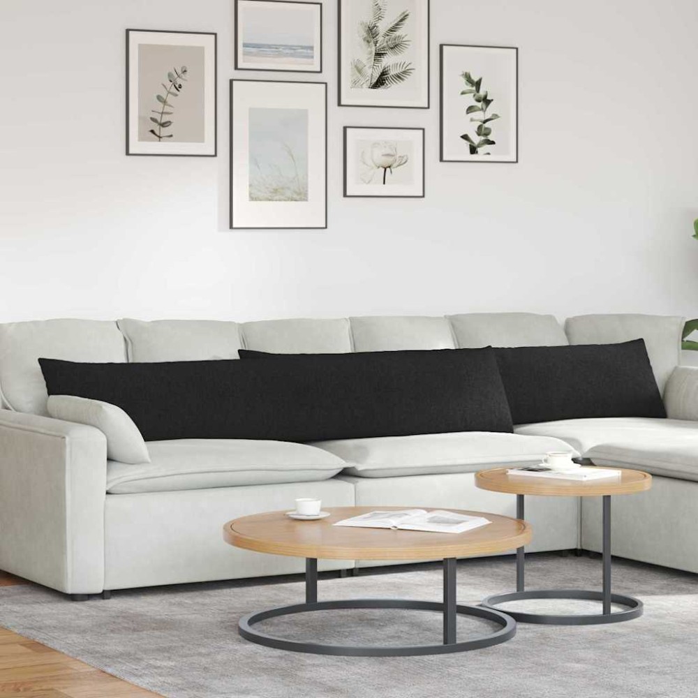 vidaXL Μαξιλάρι Καναπέ 2 τμχ. ύφασμα Μαύρο 200 x 40 εκ.
