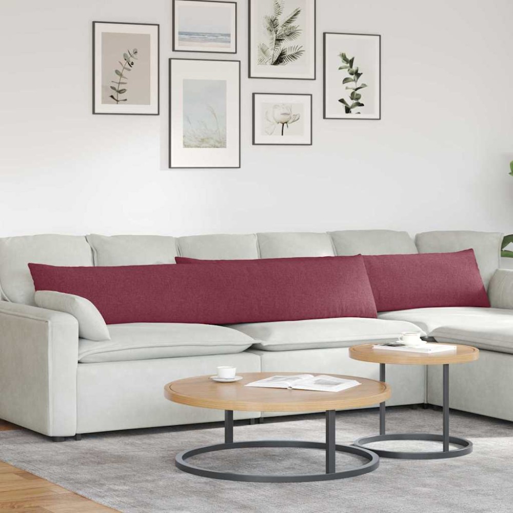 vidaXL Μαξιλάρι Καναπέ 2 τμχ. ύφασμα Κόκκινο 200 x 40 εκ.