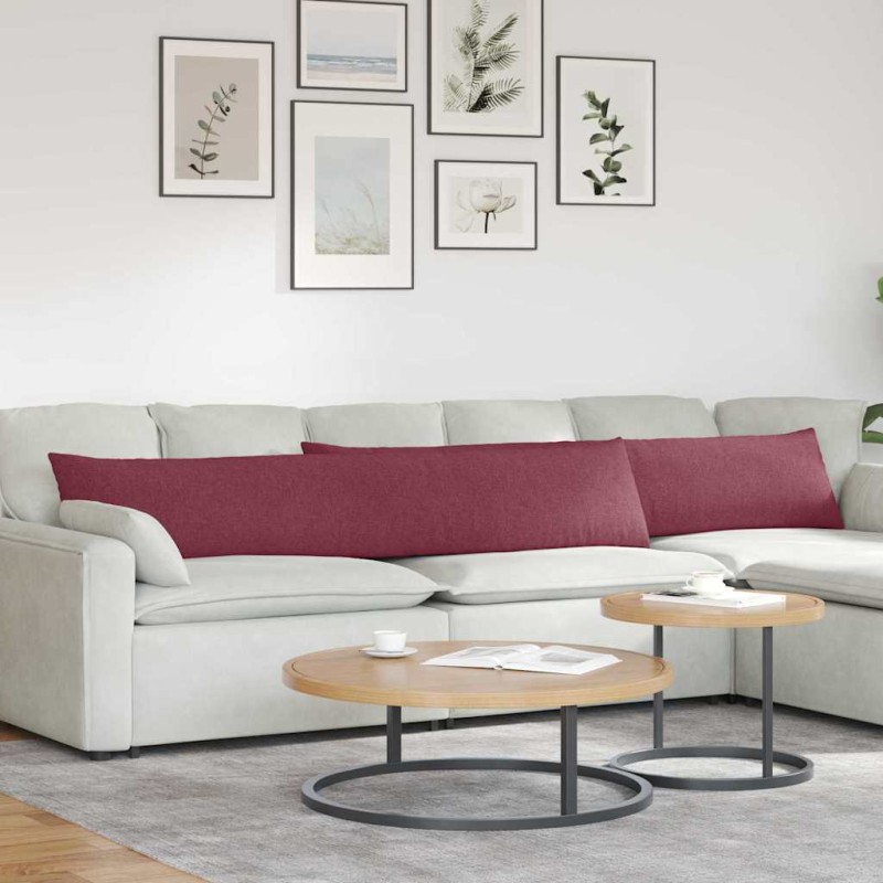 vidaXL Μαξιλάρι Καναπέ 2 τμχ. ύφασμα Κόκκινο 200 x 40 εκ.