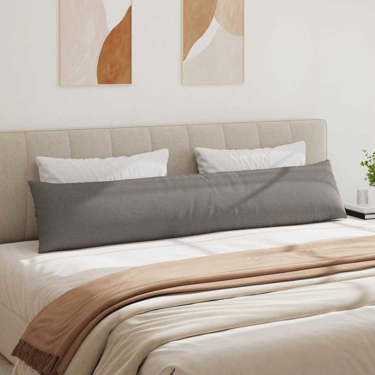 vidaXL Μαξιλάρι Καναπέ 2 τμχ. ύφασμα Taupe 200 x 40 εκ.
