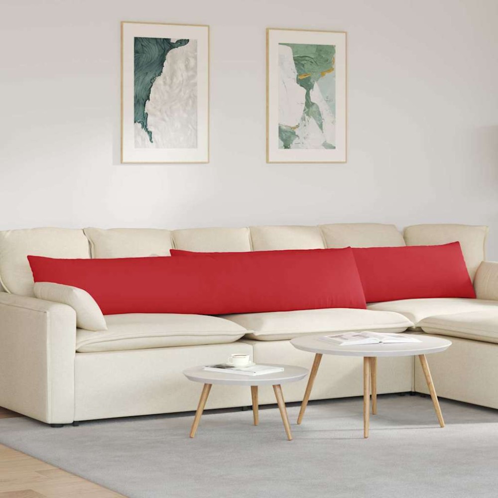 vidaXL Μαξιλάρι Καναπέ 2 τμχ. ύφασμα Κόκκινο 200 x 40 εκ.