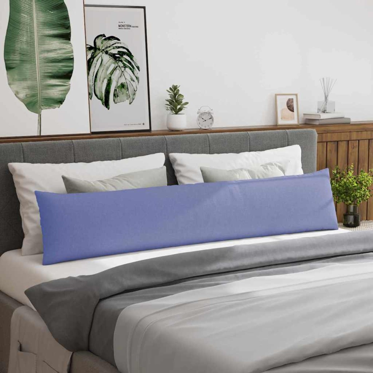 vidaXL Μαξιλάρι Καναπέ 2 τμχ. ύφασμα Μπλε τζην 200 x 40 εκ.