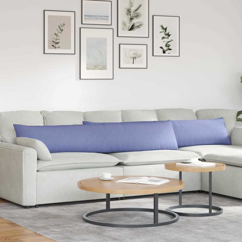 vidaXL Μαξιλάρι Καναπέ 2 τμχ. ύφασμα Μπλε τζην 200 x 40 εκ.