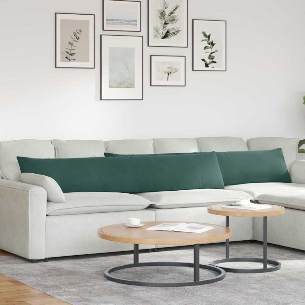 vidaXL Μαξιλάρι Καναπέ 2 pcs Σκούρο πράσινο 200 x 40 εκ.