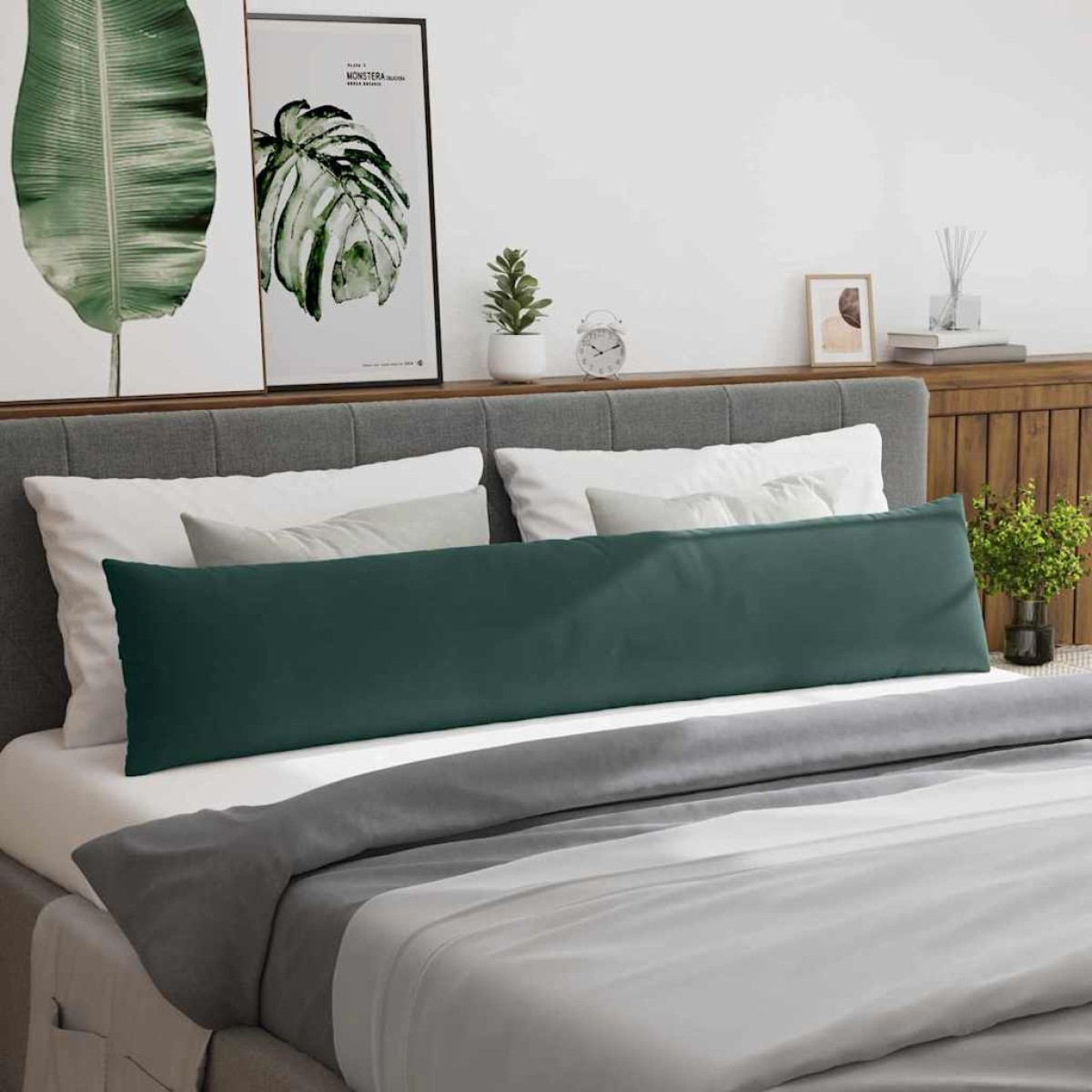 vidaXL Μαξιλάρι Καναπέ 2 pcs Σκούρο πράσινο 200 x 40 εκ.