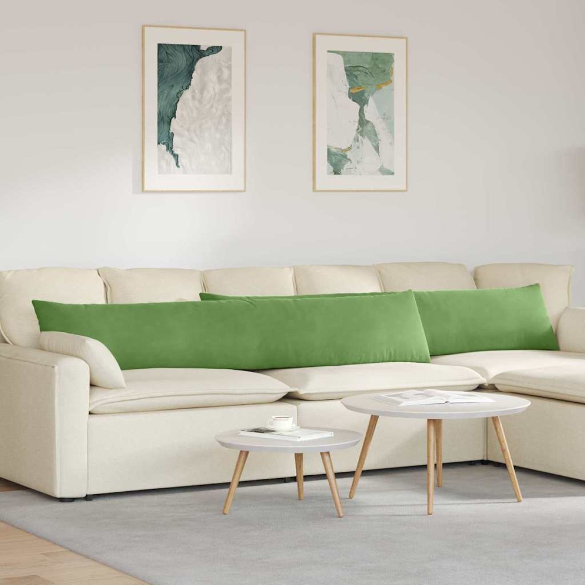 vidaXL Μαξιλάρι Καναπέ 2 pcs Ανοιχτό πράσινο 200 x 40 εκ.