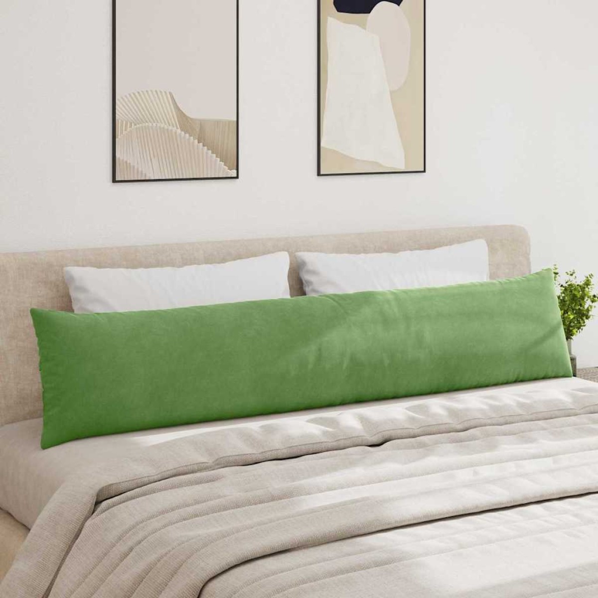 vidaXL Μαξιλάρι Καναπέ 2 pcs Ανοιχτό πράσινο 200 x 40 εκ.