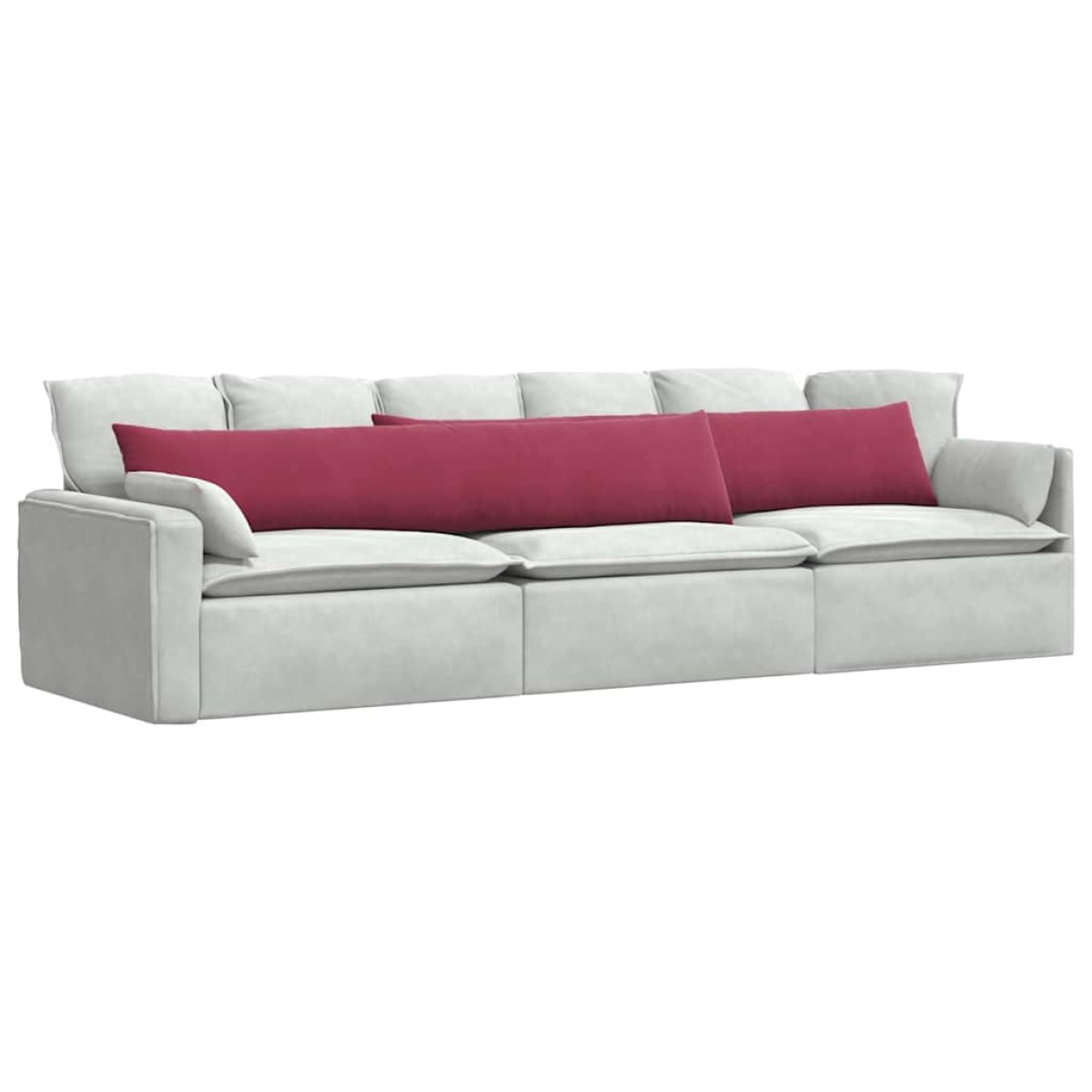 vidaXL Μαξιλάρι Καναπέ 2 pcs Κόκκινο 200 x 40 εκ. Υφασμάτινο Κορντουρά