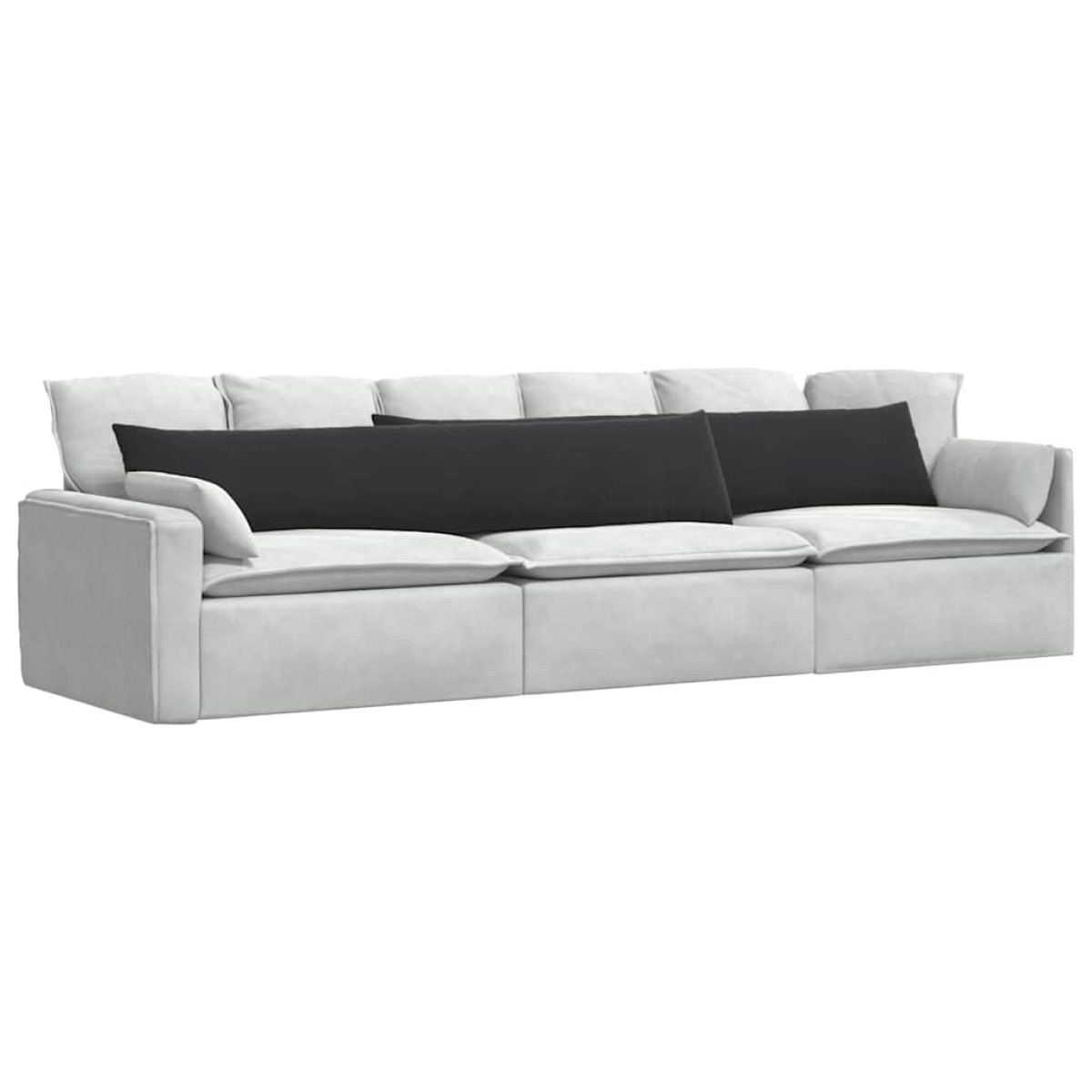 vidaXL Μαξιλάρι Καναπέ 2 pcs Μαύρο 200 x 40 εκ. Υφασμάτινο Κορντουρά