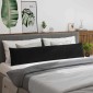 vidaXL Μαξιλάρι Καναπέ 2 pcs Μαύρο 200 x 40 εκ. Υφασμάτινο Κορντουρά
