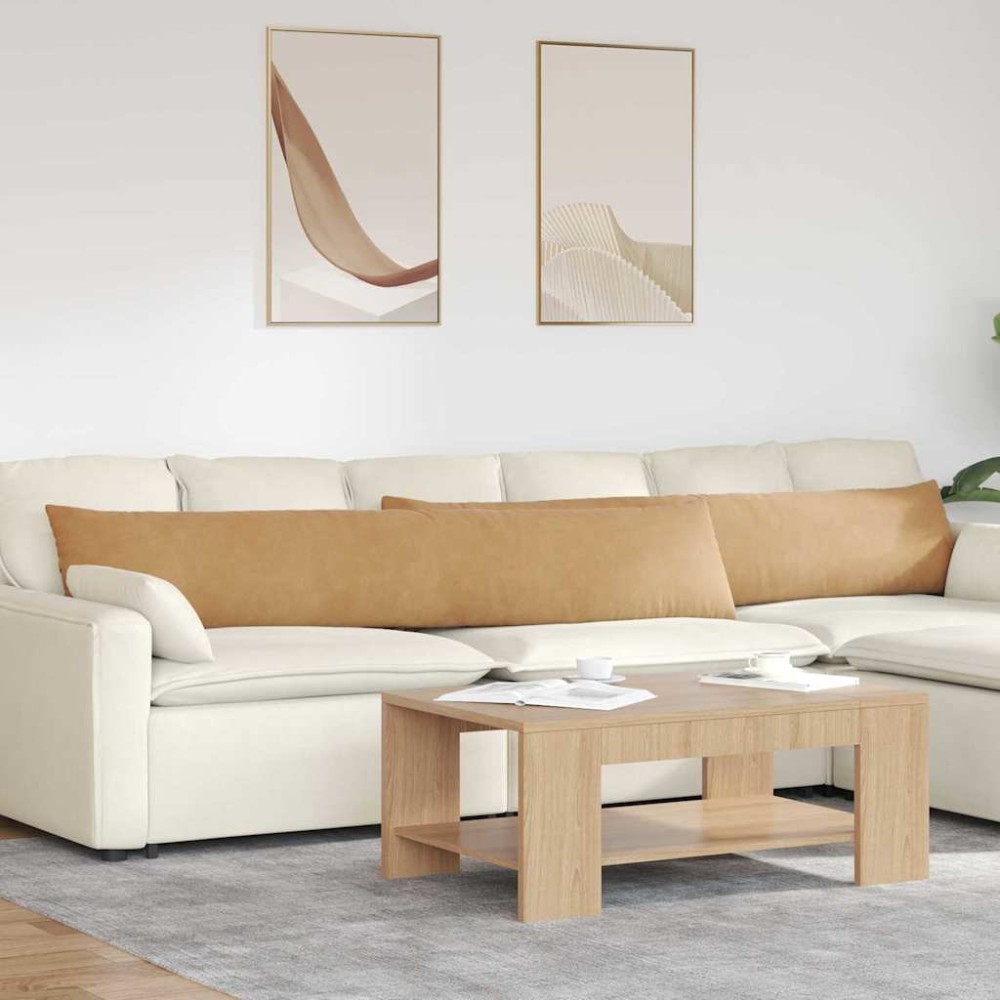 vidaXL Μαξιλάρι Καναπέ 2 pcs Καφέ 200 x 40 εκ. Υφασμάτινο Κορντουρά