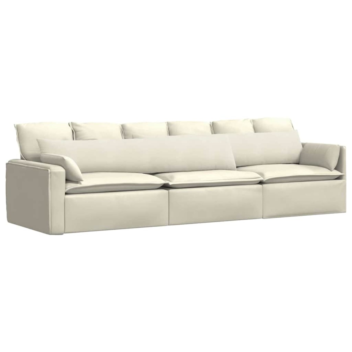 vidaXL Μαξιλάρι Καναπέ 2 pcs Κρεμ 200 x 40 εκ. Υφασμάτινο Κορντουρά