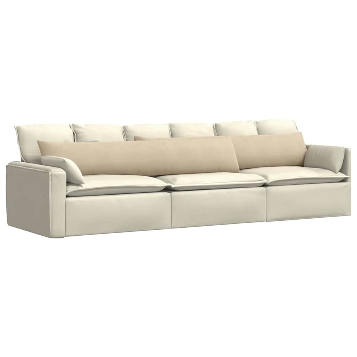 vidaXL Μαξιλάρι Καναπέ 2 pcs Κρεμ 200 x 40 εκ. ύφασμα