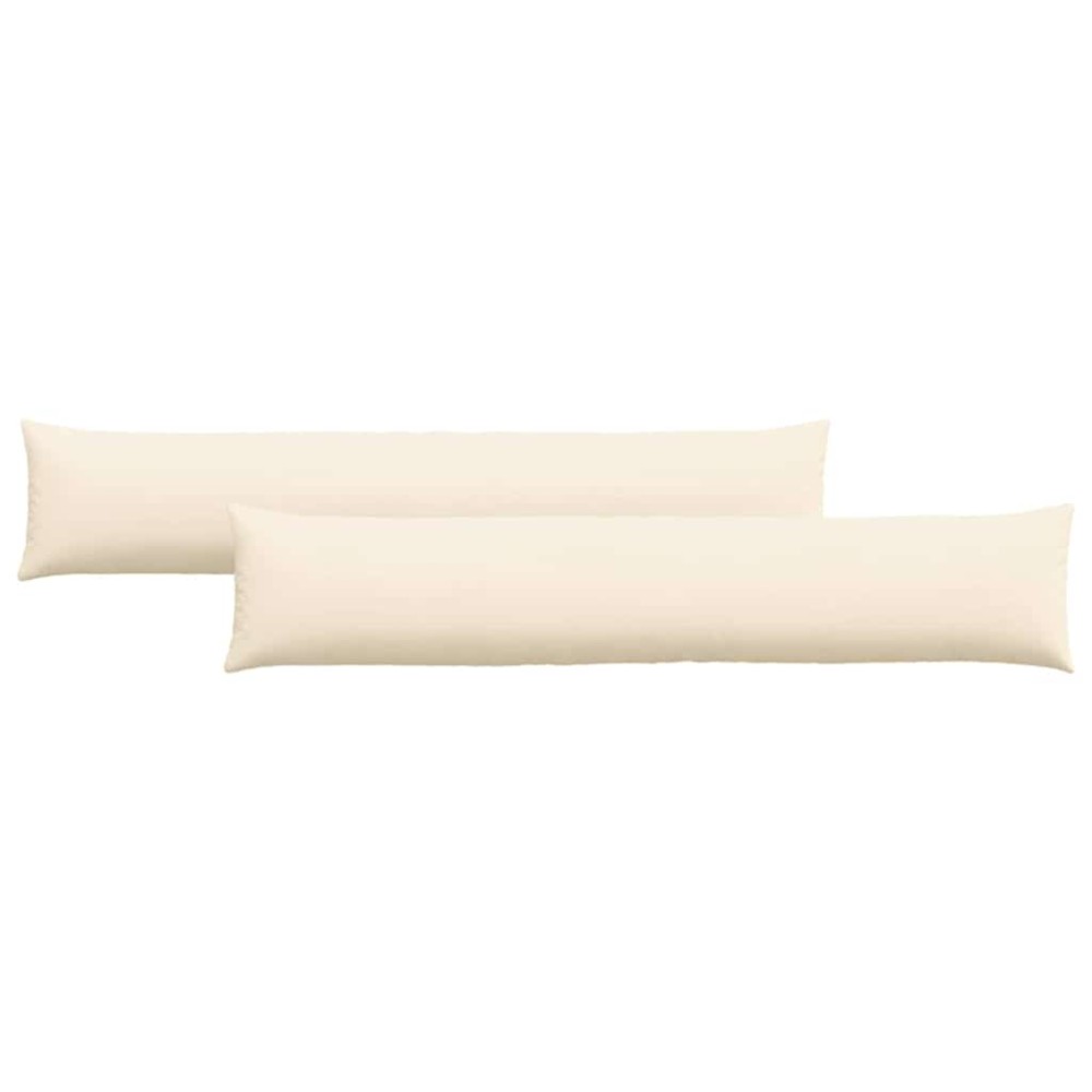 vidaXL Μαξιλάρι Καναπέ 2 pcs Κρεμ 200 x 40 εκ. Υφασμάτινο Κορντουρά