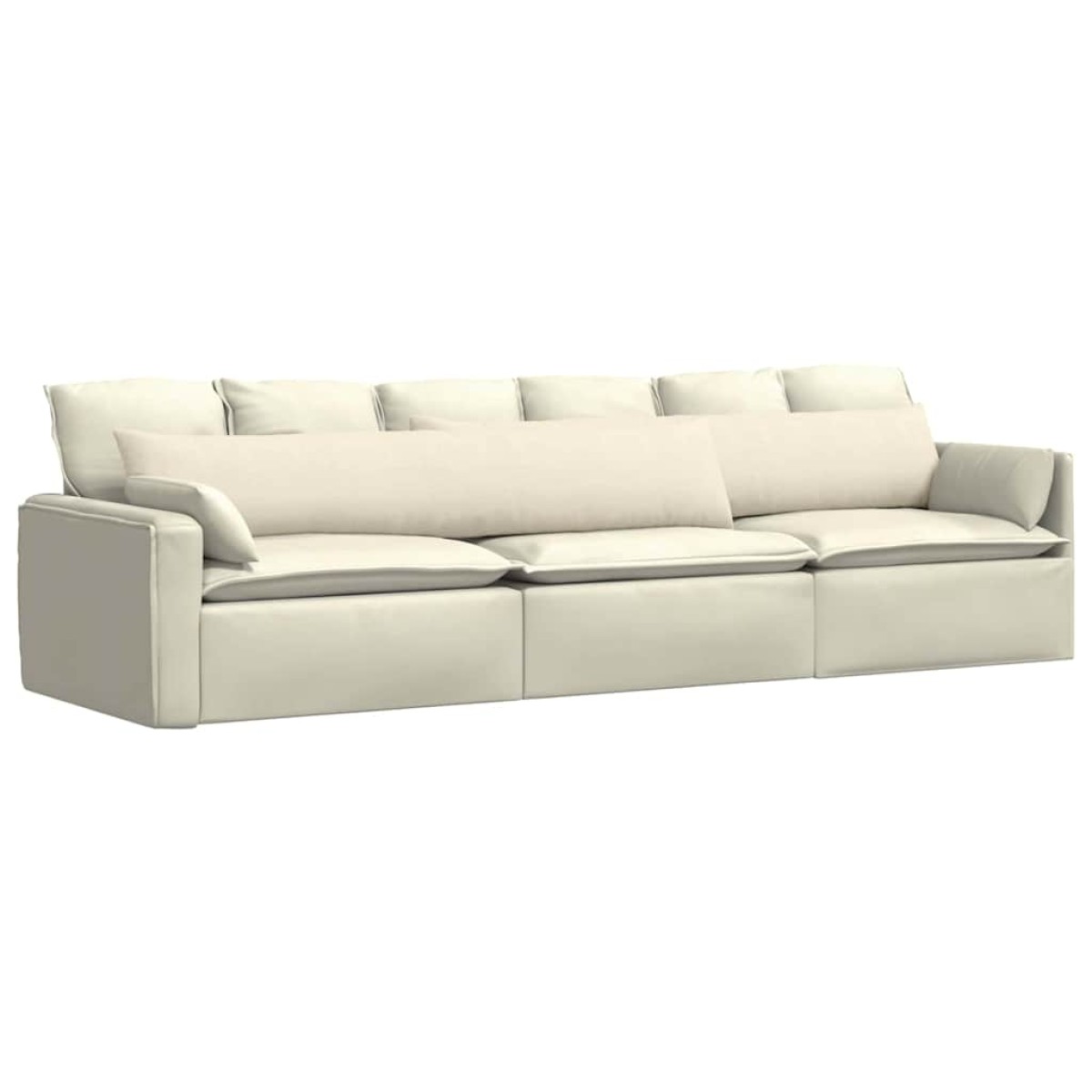 vidaXL Μαξιλάρι Καναπέ 2 pcs Κρεμ 200 x 40 εκ. Υφασμάτινο Κορντουρά