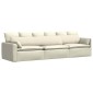 vidaXL Μαξιλάρι Καναπέ 2 pcs Κρεμ 200 x 40 εκ. Υφασμάτινο Κορντουρά